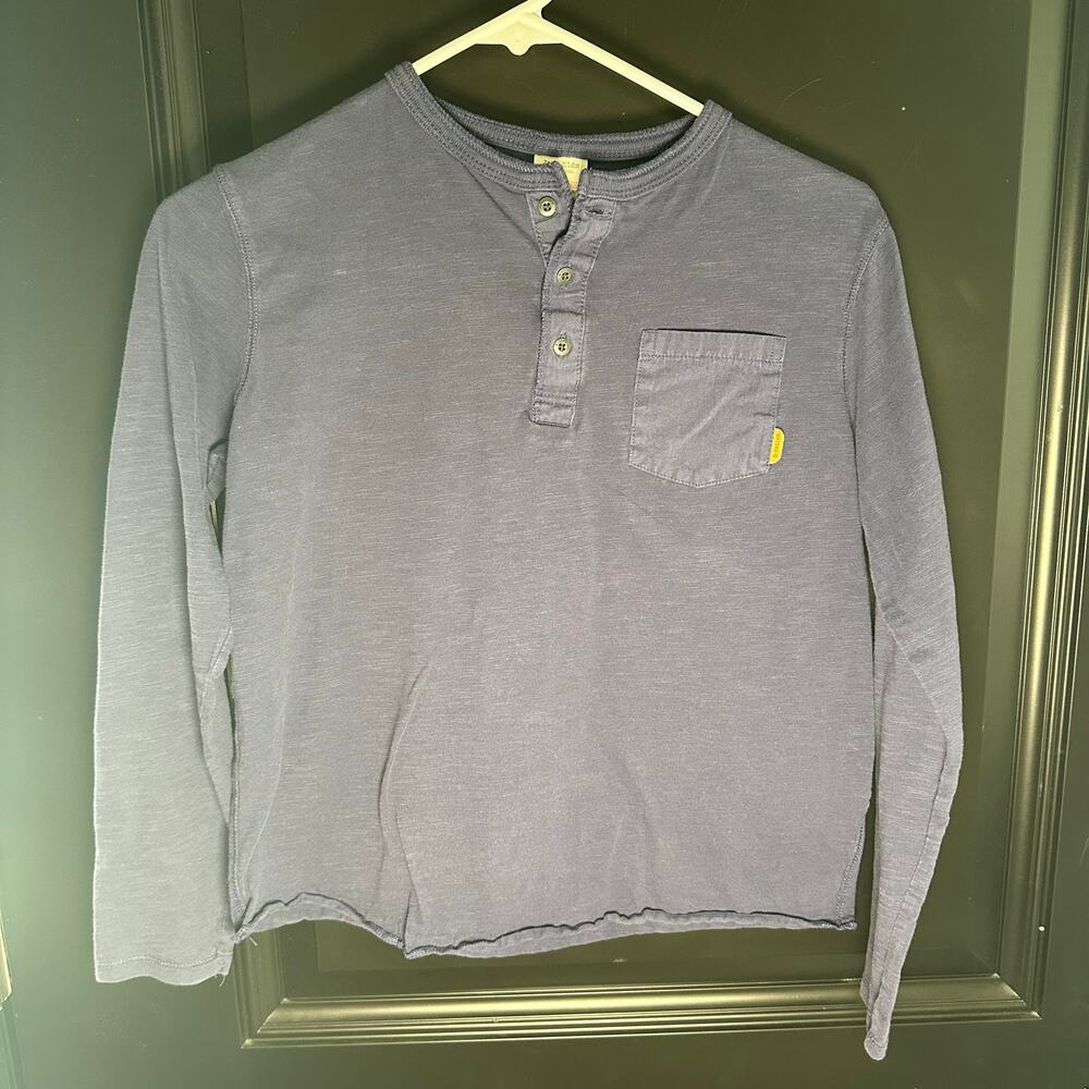 Zara Kids Collection Boys 11/12 Blue Long Sleeve Button Collar with Chest Pocket